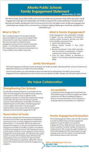 Family Engagement Statement 2025
